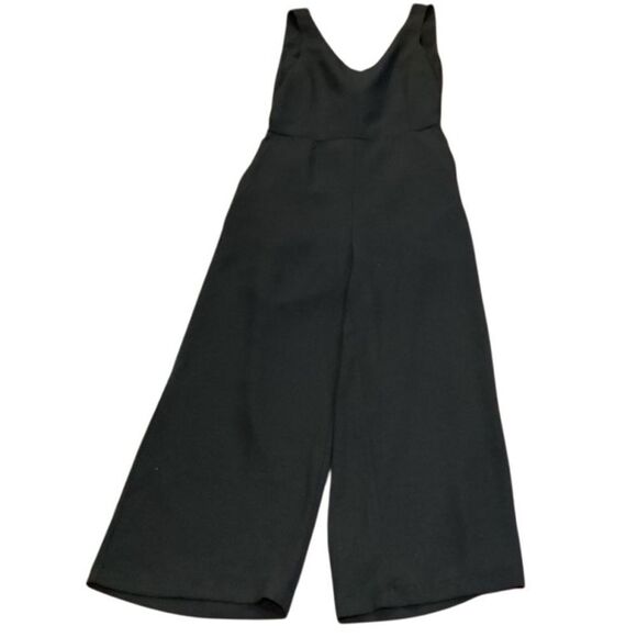 Mod Ref Paige Jumper Womens Size M Black Jumpsuit Open Tied Back Wide Leg Crop - Picture 10 of 14